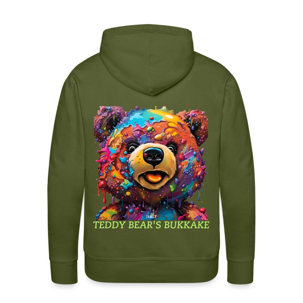 TEDDY BEAR'S BUKKAKE!! MEN'S HOODIE - olive green