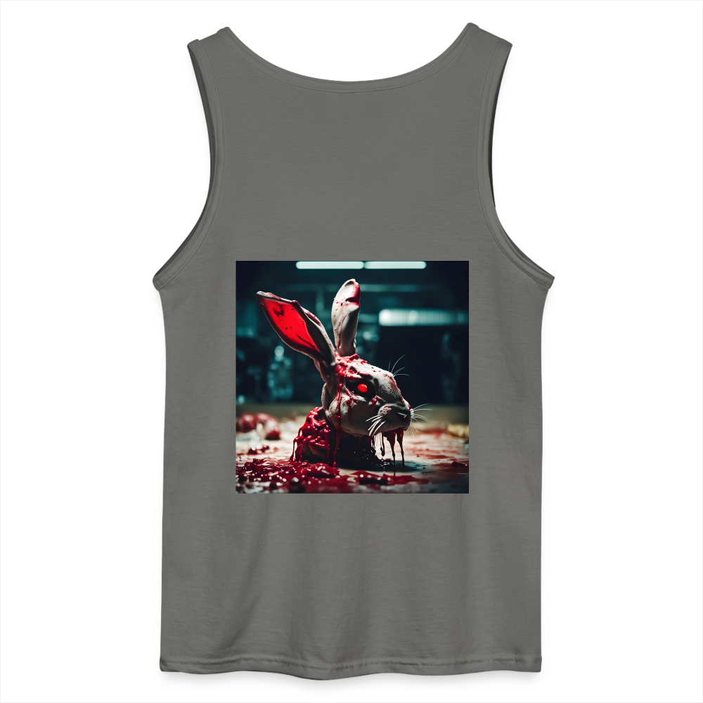 UNLUCKY RABBIT'S HEAD - MEN'S TANK TOP - charcoal grey