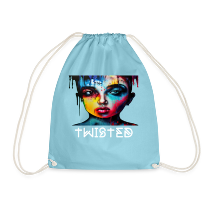 TWISTED!! DRAWSTRING BAG - aqua