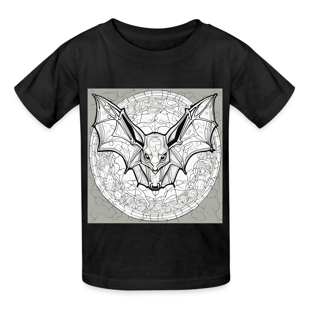 COLOUR IN YOURSELF BAT - CHILDREN'S T-SHIRT - black