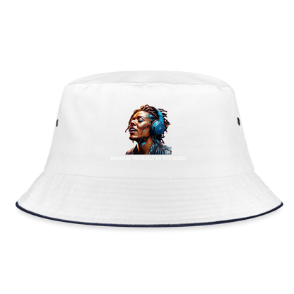 IMMERSE YOUR SELF - BUCKET HAT - white/navy