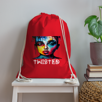 TWISTED!! DRAWSTRING BAG - red