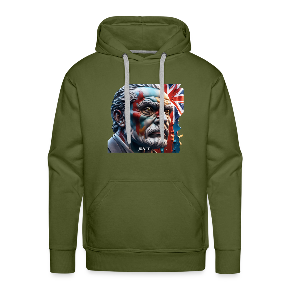 OLD MAN BRITAIN!! MEN'S HOODIE - olive green