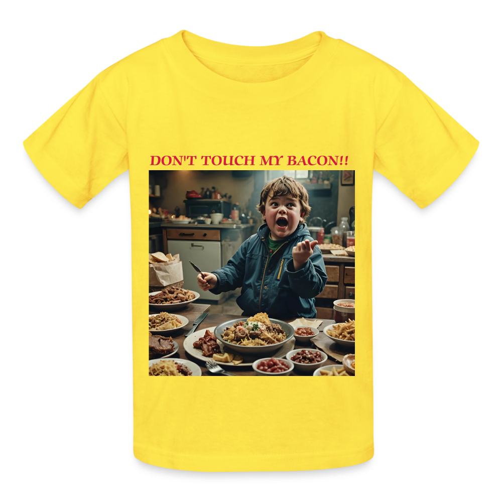 DON'T TOUCH MY BACON - CHILDREN'S T-SHIRT - yellow