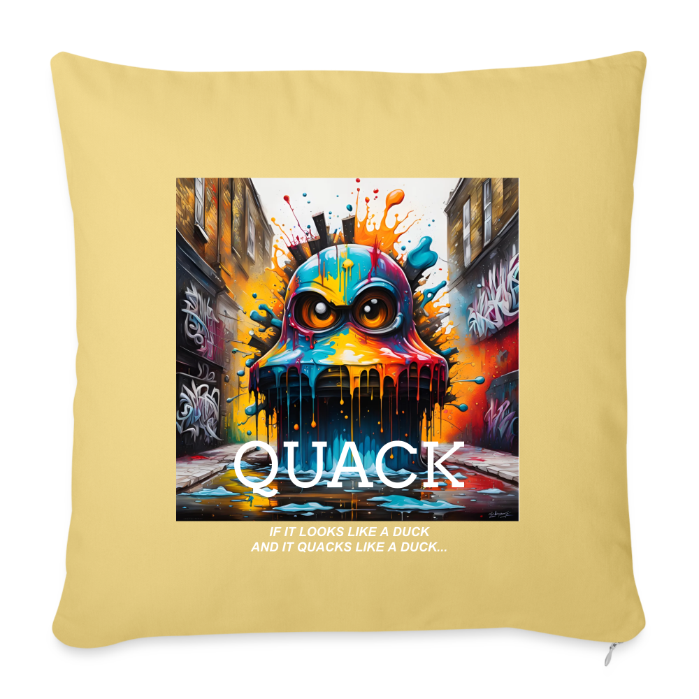 QUACK!! CUSHION COVER WITH FILLING - washed yellow