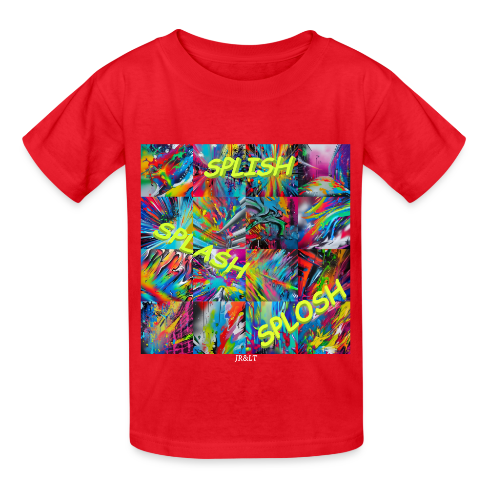 SPLISH SPLASH SPLOSH!! CHILDREN'S T-SHIRT - red