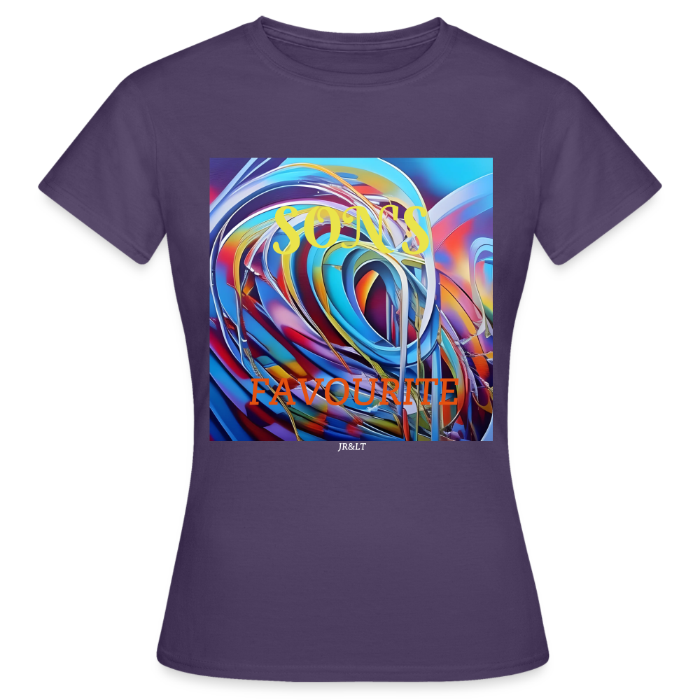 DAUGHTER/SON'S FAVOURITE!! WOMEN'S T-SHIRT (PERSONALISABLE) - dark purple