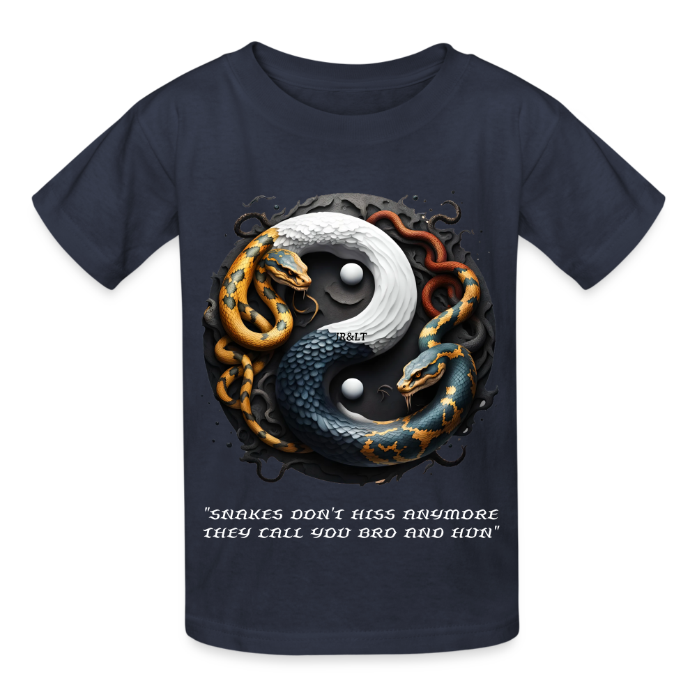 YING YANG - CHILDREN'S T-SHIRT - navy