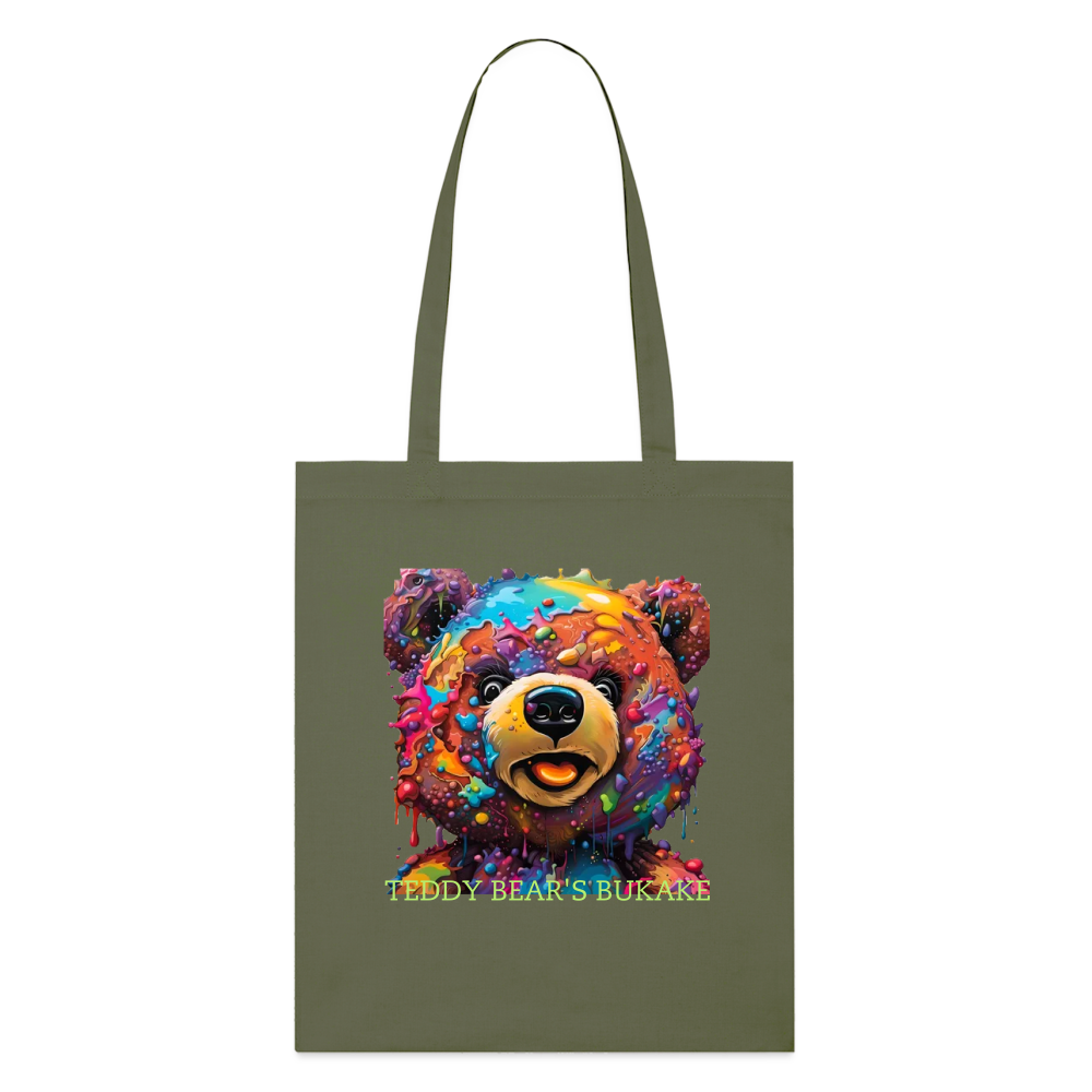 TEDDY BEAR'S BUKKAKE - ORGANIC TOTE BAG - khaki