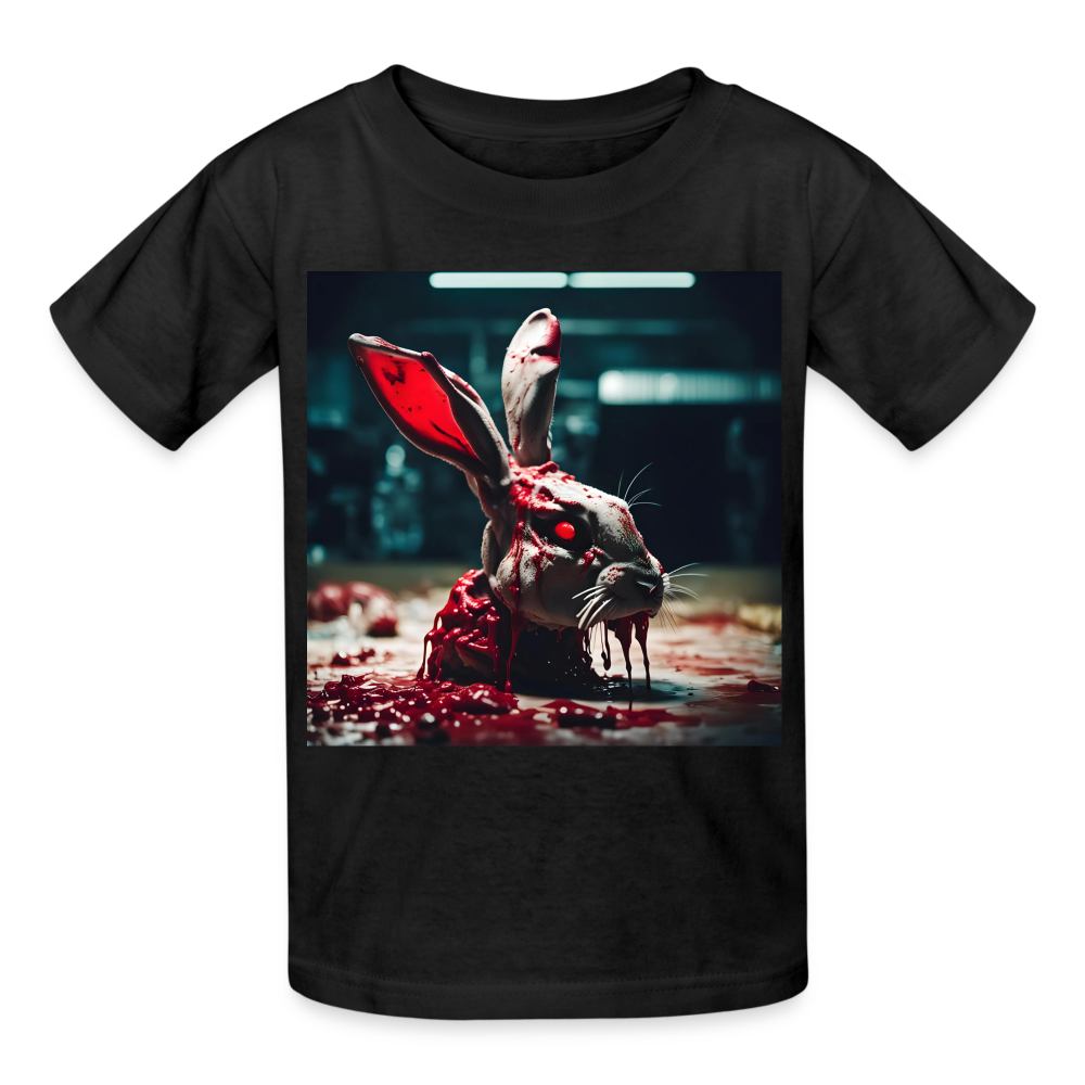 RED EYED RABBIT - CHILDREN'S T-SHIRT - black