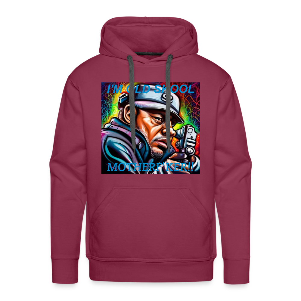 I'M OLD SKOOL MOTHERF'KER!! MEN'S HOODIE - bordeaux