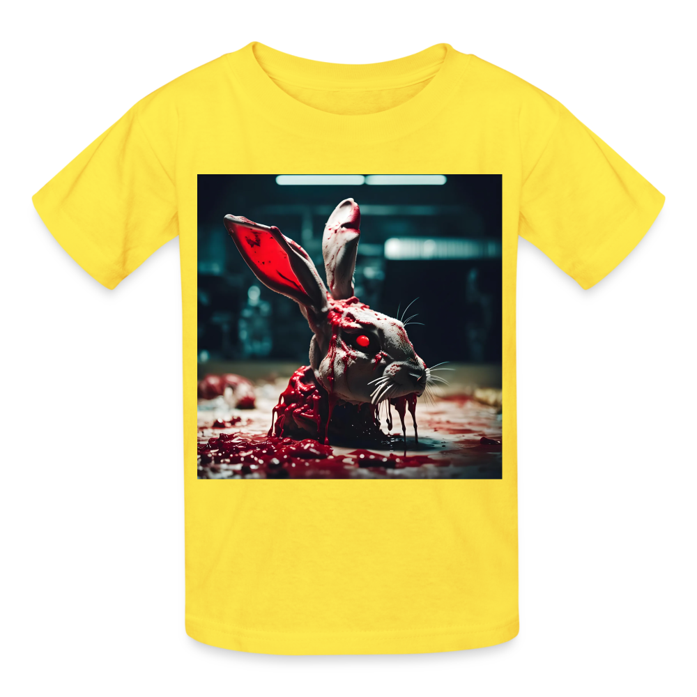 RED EYED RABBIT - CHILDREN'S T-SHIRT - yellow