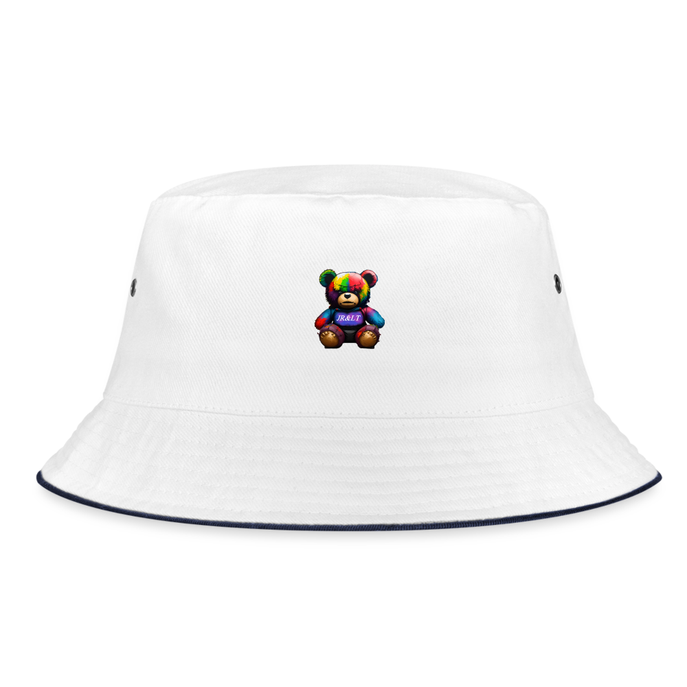 BATTLE BEAR - BUCKET HAT - white/navy