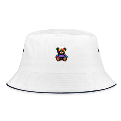 BATTLE BEAR - BUCKET HAT - white/navy