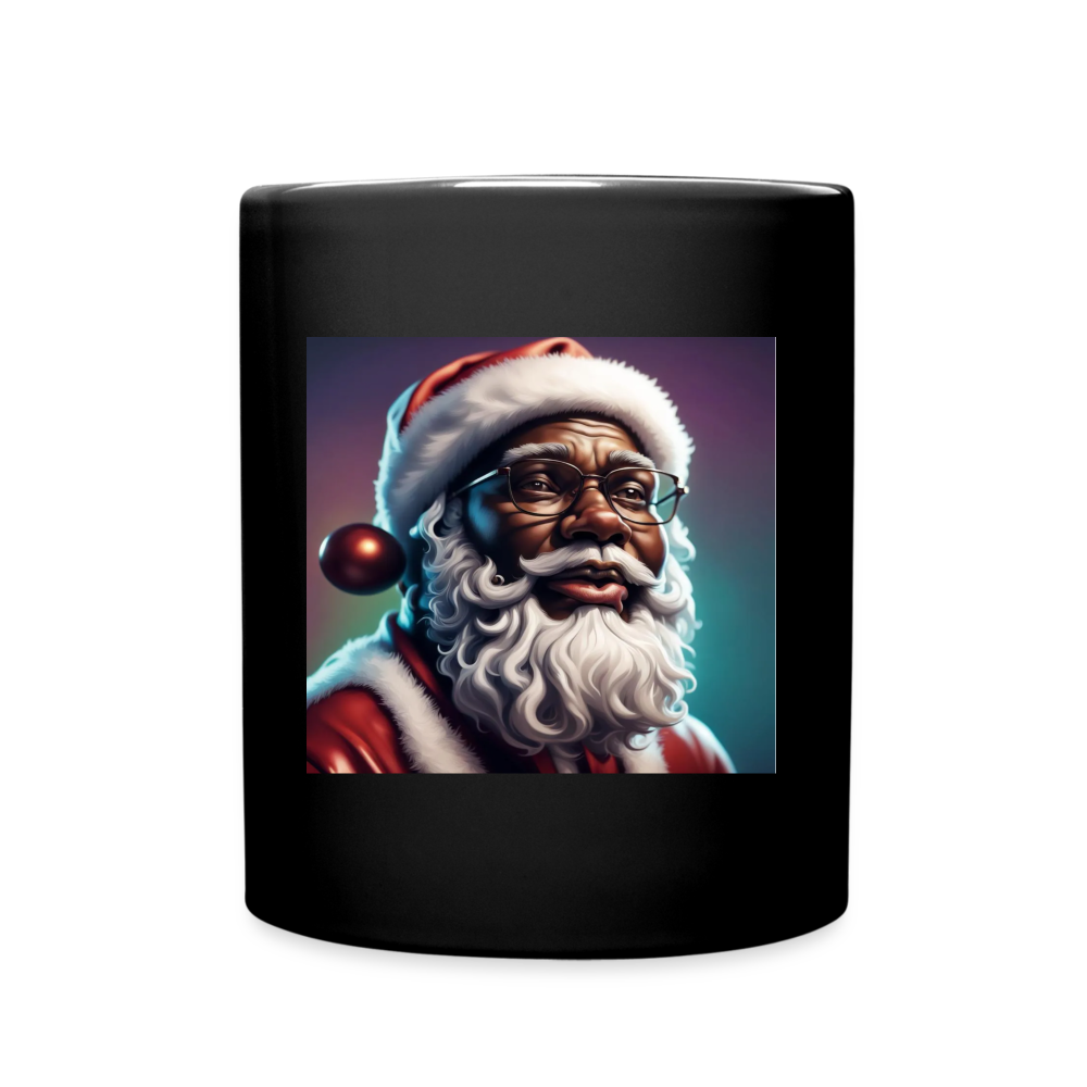 BLACK SANTA!! FULL COLOUR MUG - black