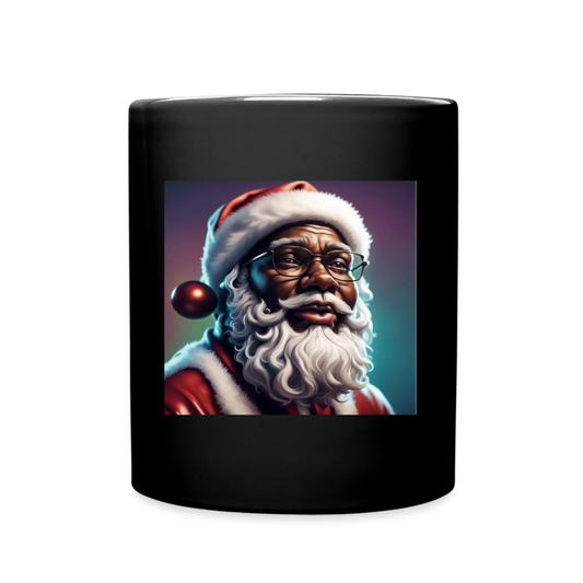 BLACK SANTA!! FULL COLOUR MUG - black