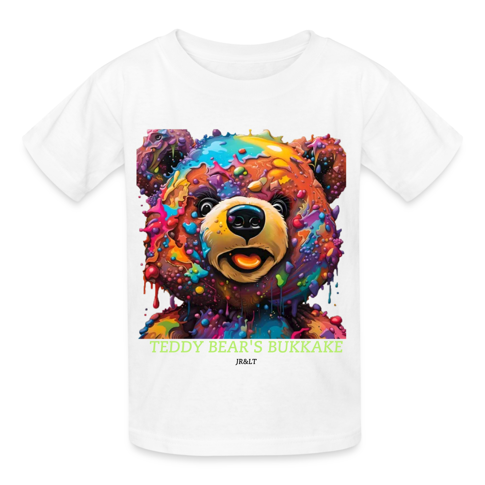 TEDDY BEAR'S BUKKAKE!! CHILDRENS T-SHIRT - white