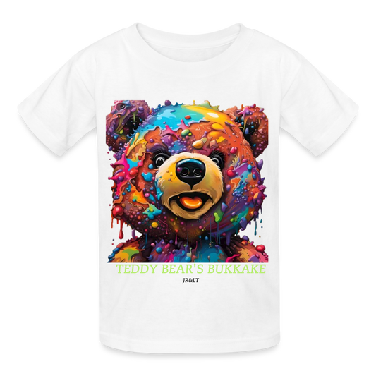 TEDDY BEAR'S BUKKAKE!! CHILDRENS T-SHIRT - white