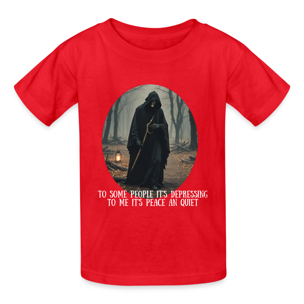 LONELY GRIM REAPER - CHILDREN'S T-SHIRT - red