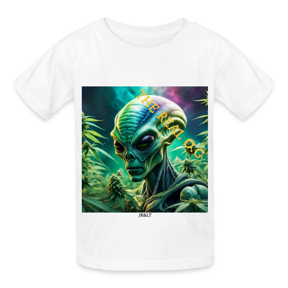 THE REAL ALIEN O.G!! - CHILDREN'S T-SHIRT - white