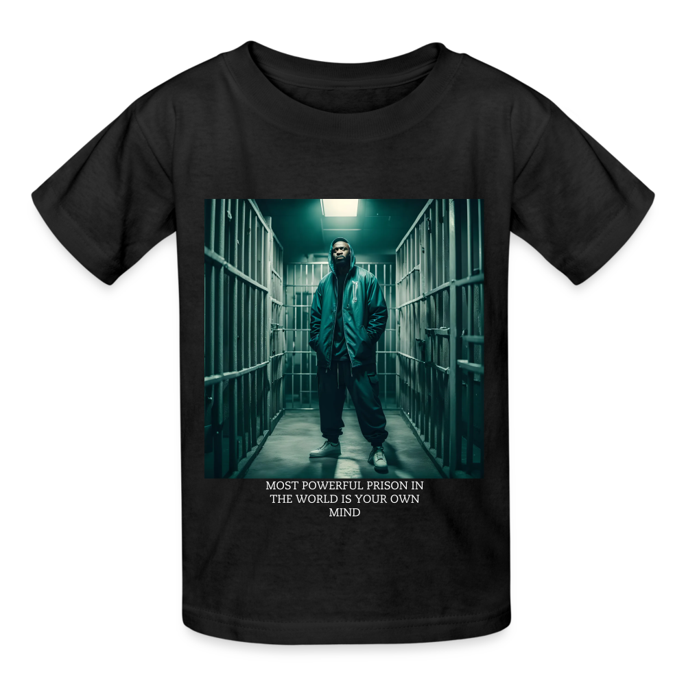 MOST POWERFUL PRISON IN THE WORLD IS OUR MIND - CHILDREN'S T-SHIRT - black