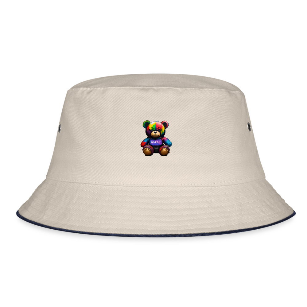 BATTLE BEAR - BUCKET HAT - ecru/navy