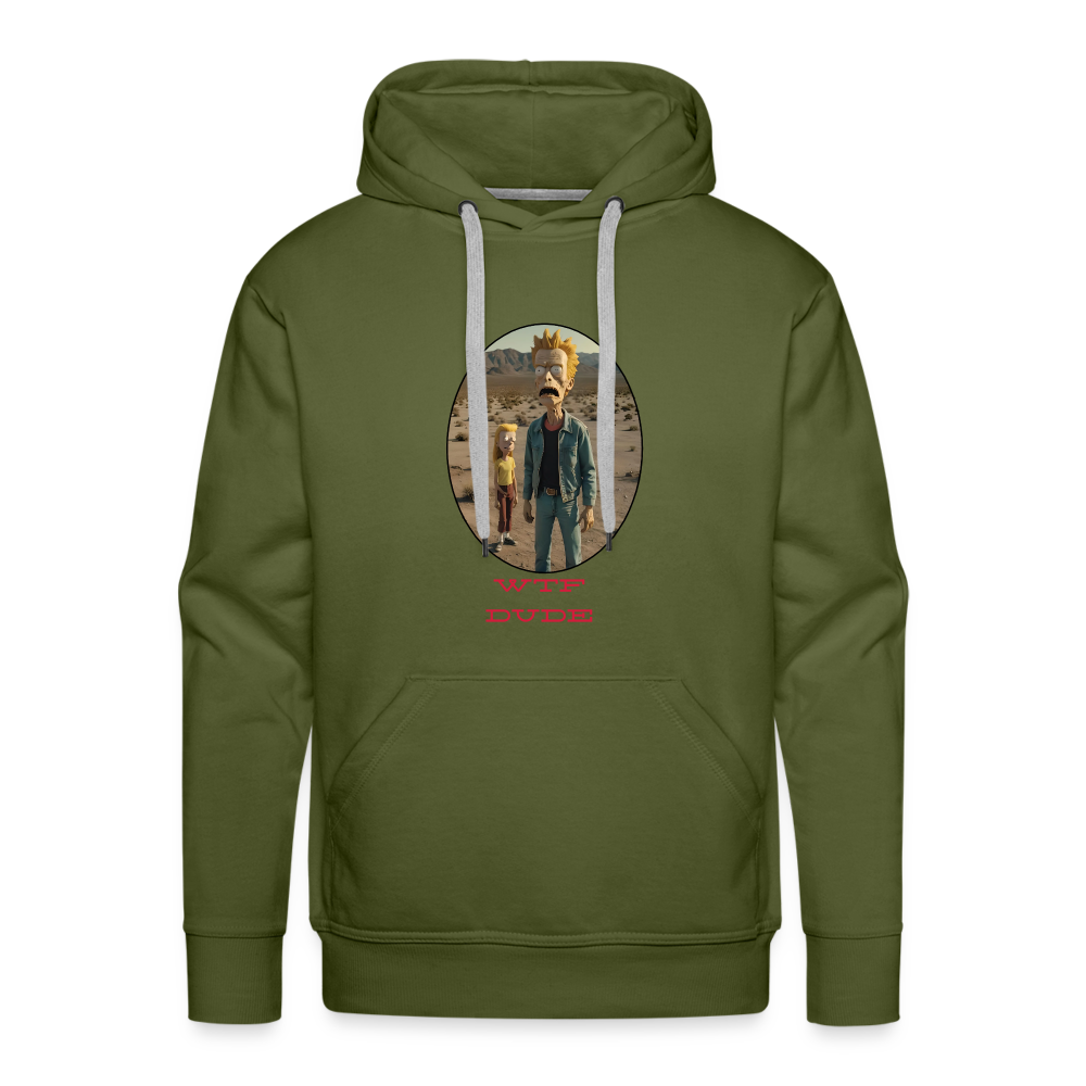 WTF  DUDE!! MEN'S HOODIE - olive green