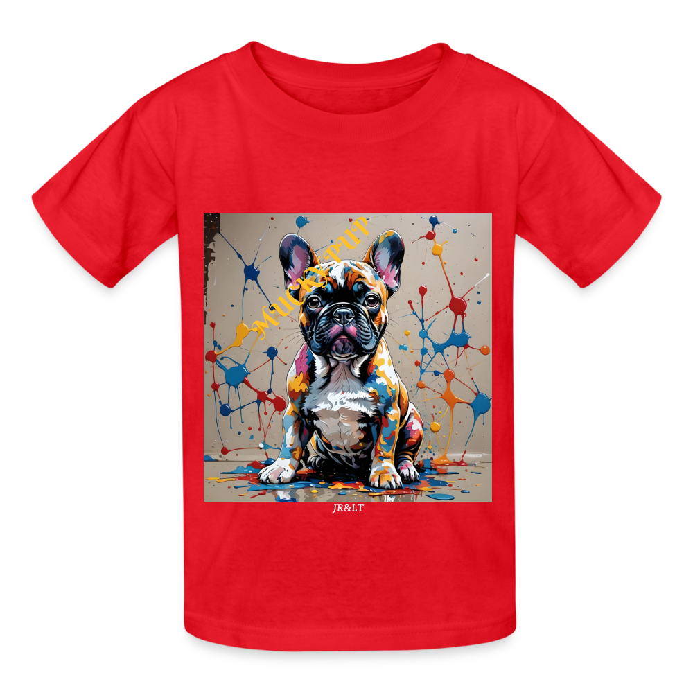 MUCKY PUP!! - CHILDREN'S T-SHIRT - red