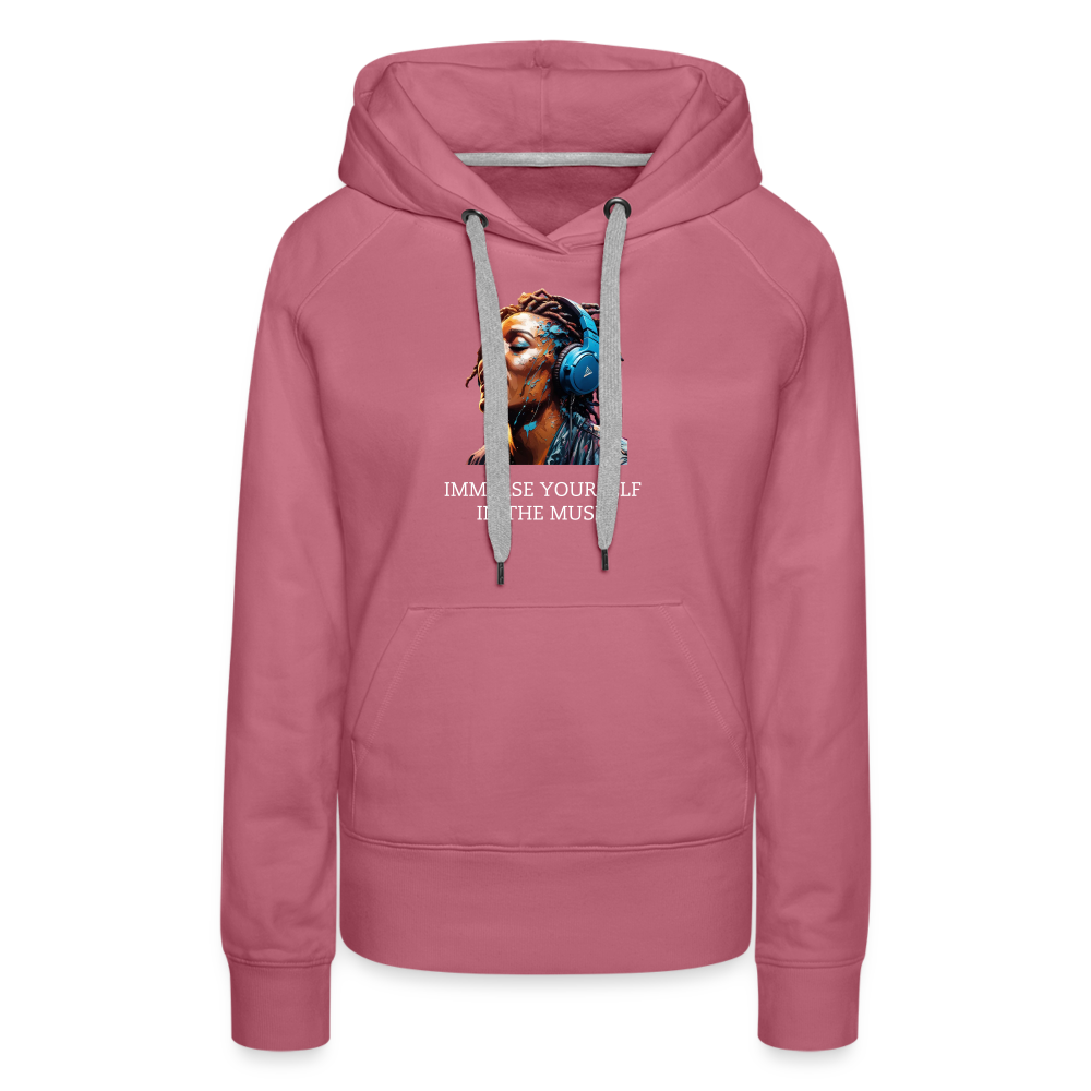 IMMERSE YOURSELF IN THE MUSIC!! WOMEN'S HOODIE - mauve