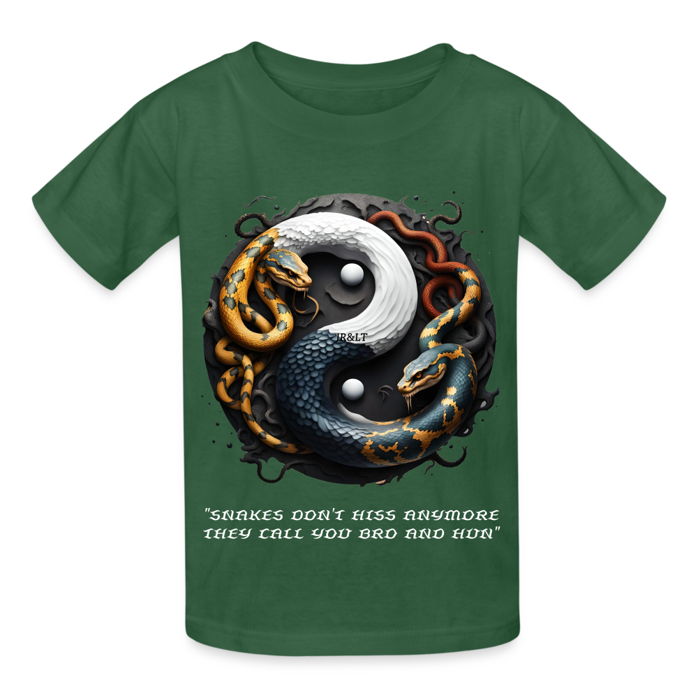 YING YANG - CHILDREN'S T-SHIRT - bottle green