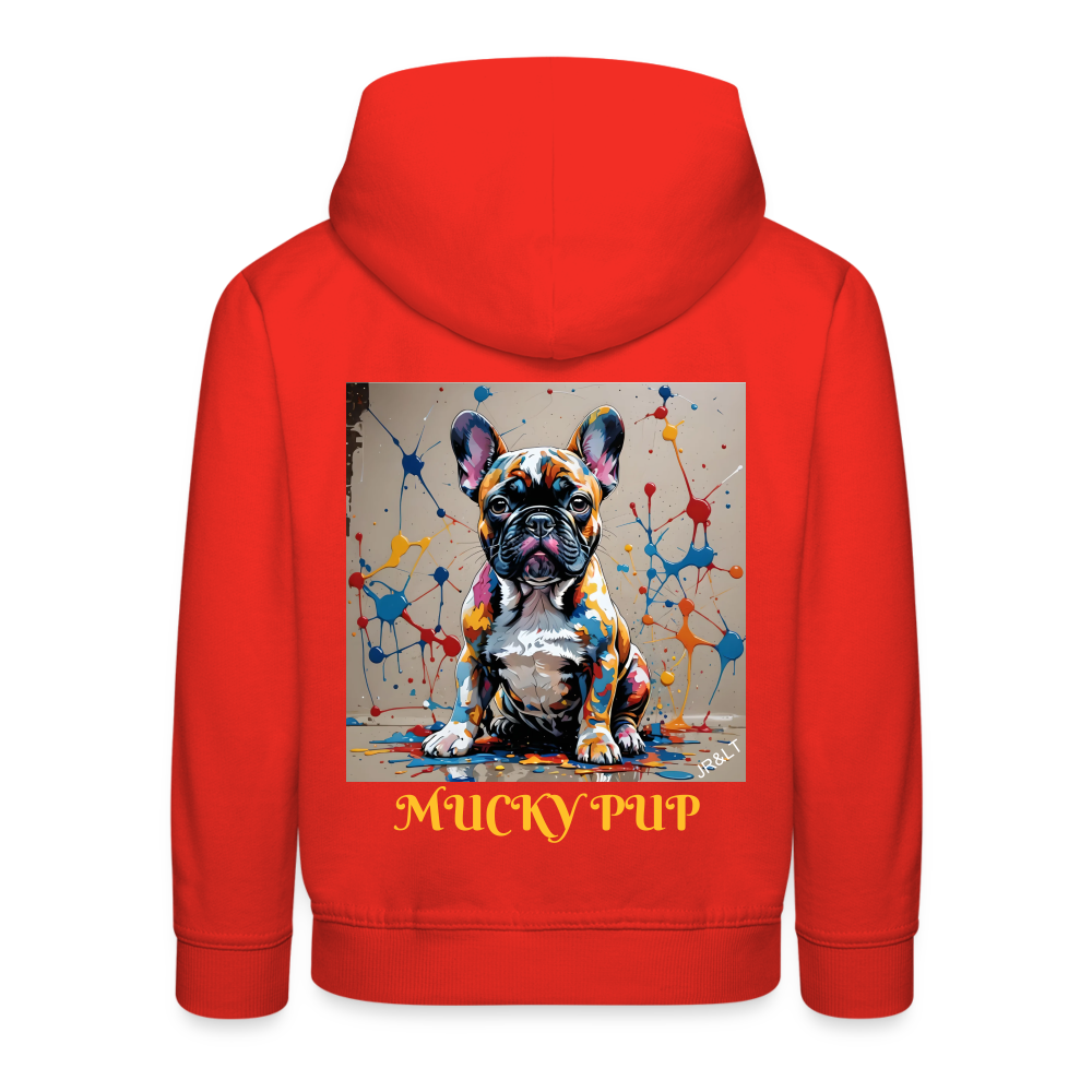 MUCKY PUP!! - CHILDREN'S HOODIE - red