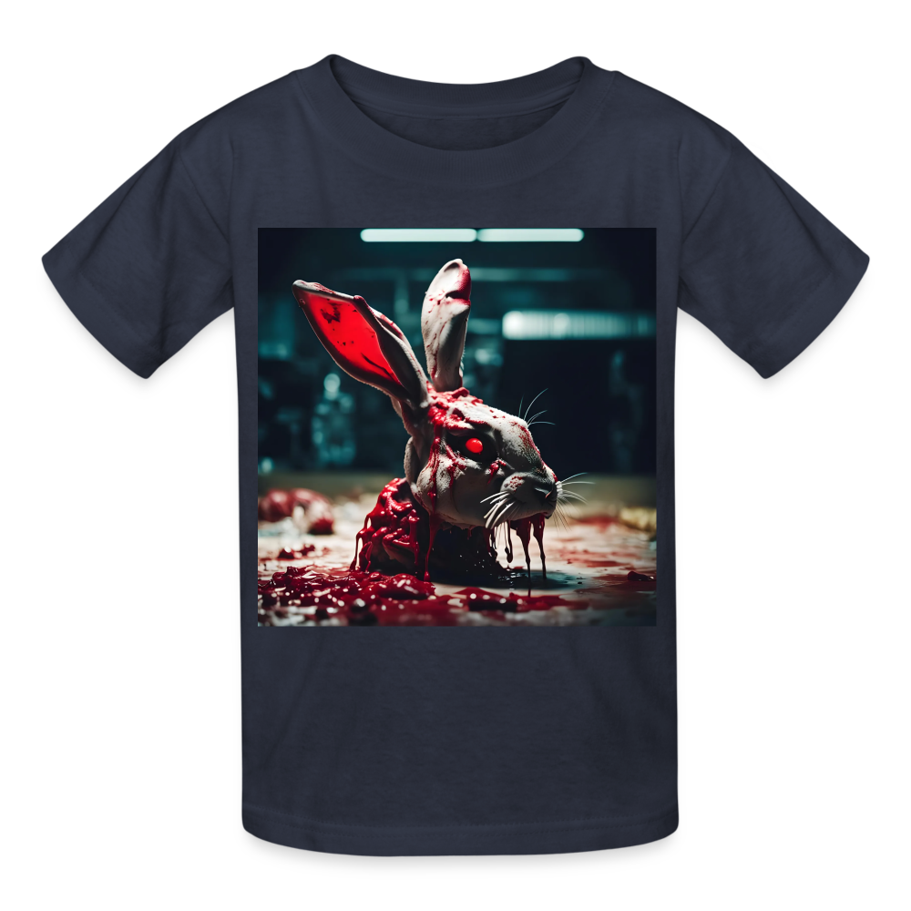 RED EYED RABBIT - CHILDREN'S T-SHIRT - navy