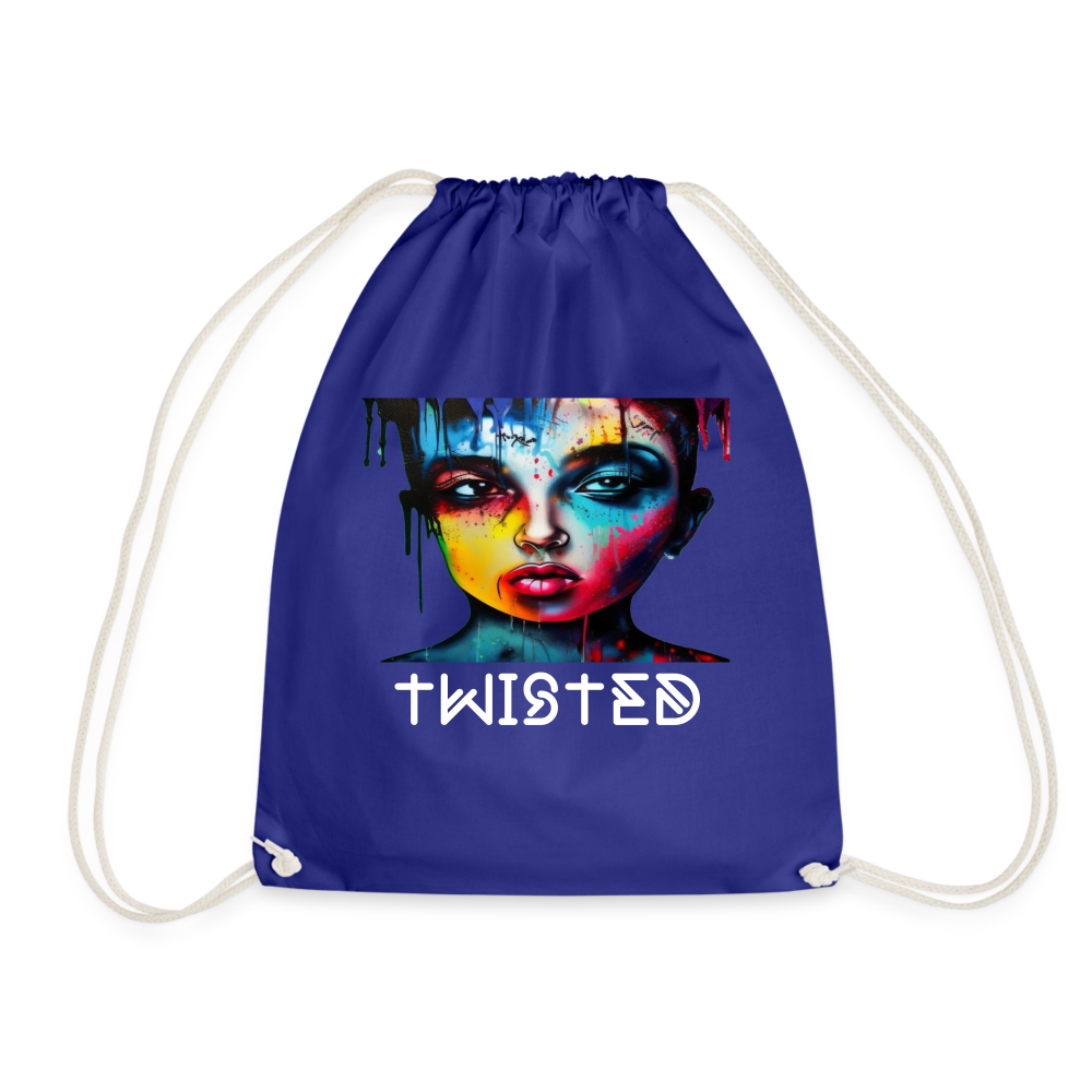 TWISTED!! DRAWSTRING BAG - royal blue