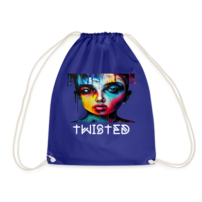 TWISTED!! DRAWSTRING BAG - royal blue