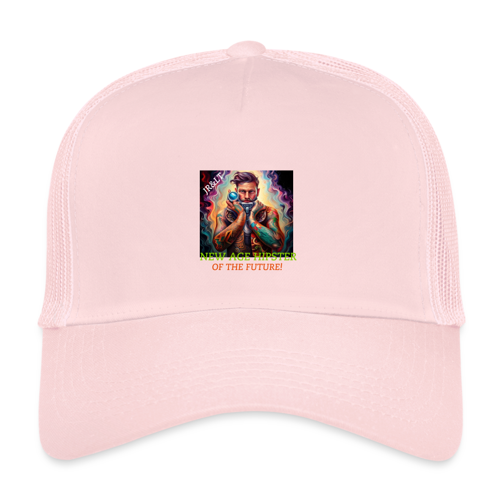 NEW AGE HIPSTER OF THE FUTURE!! TRUCKER CAP - pale pink