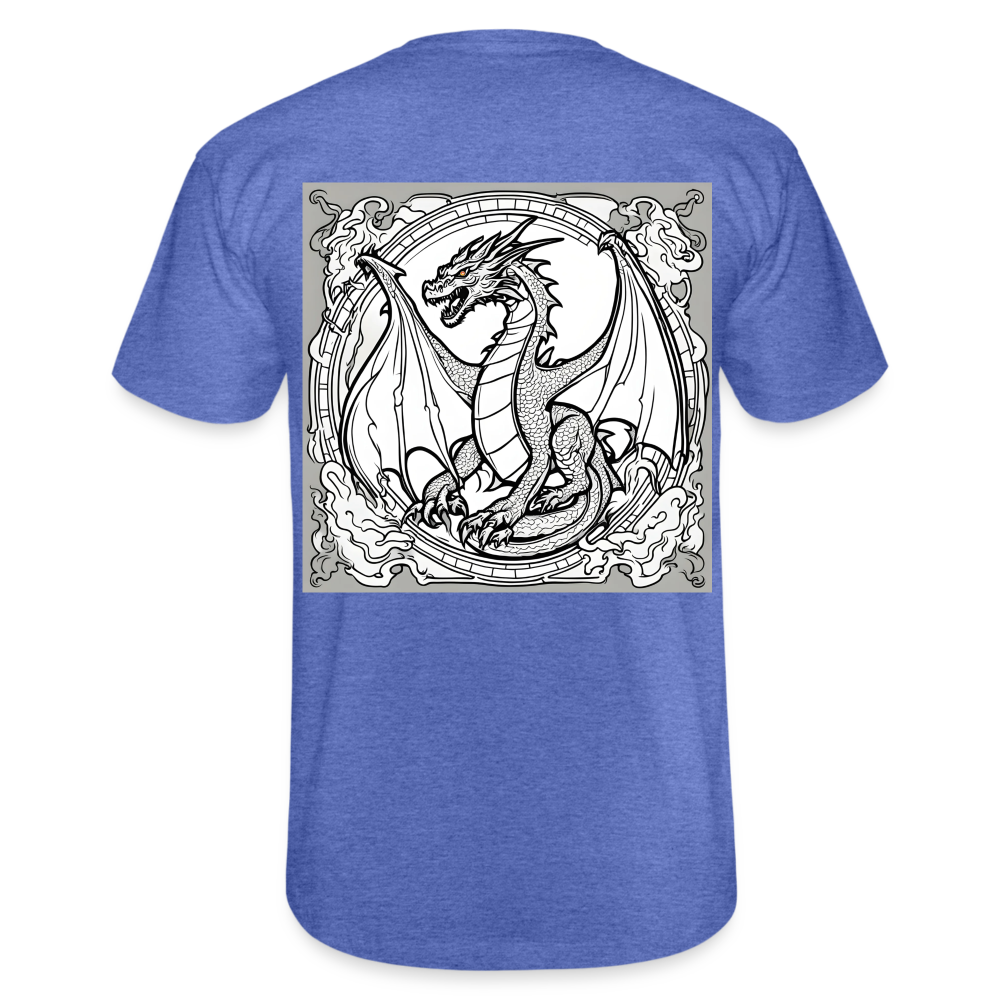 COLOUR IN YOURSELF DRAGON - MEN'S CLASSIC T-SHIRT - heather blue