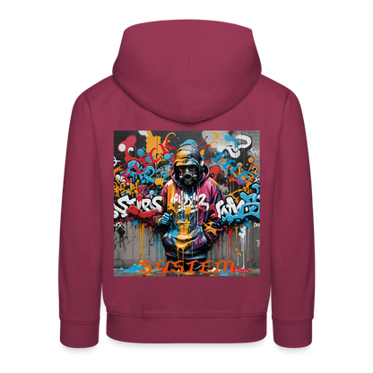 F#CK THE SYSTEM CHILDREN'S HOODIE - bordeaux