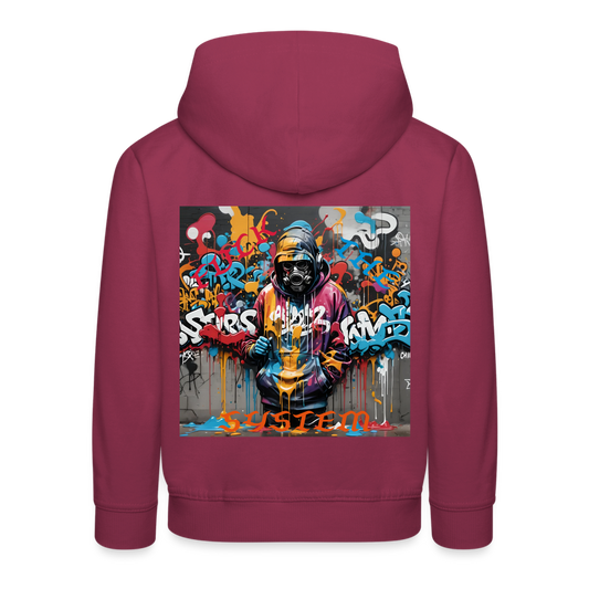 F#CK THE SYSTEM CHILDREN'S HOODIE - bordeaux