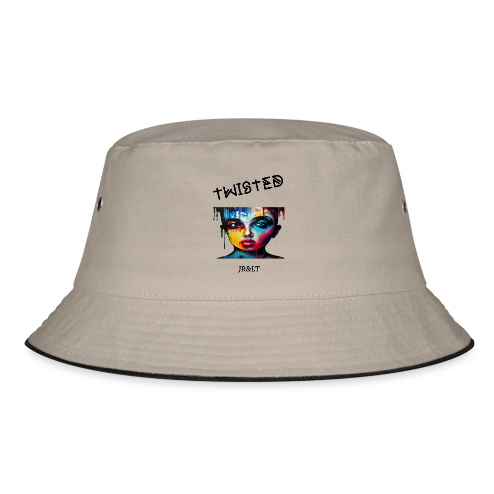 TWISTED!! BUCKET HAT - khaki/black