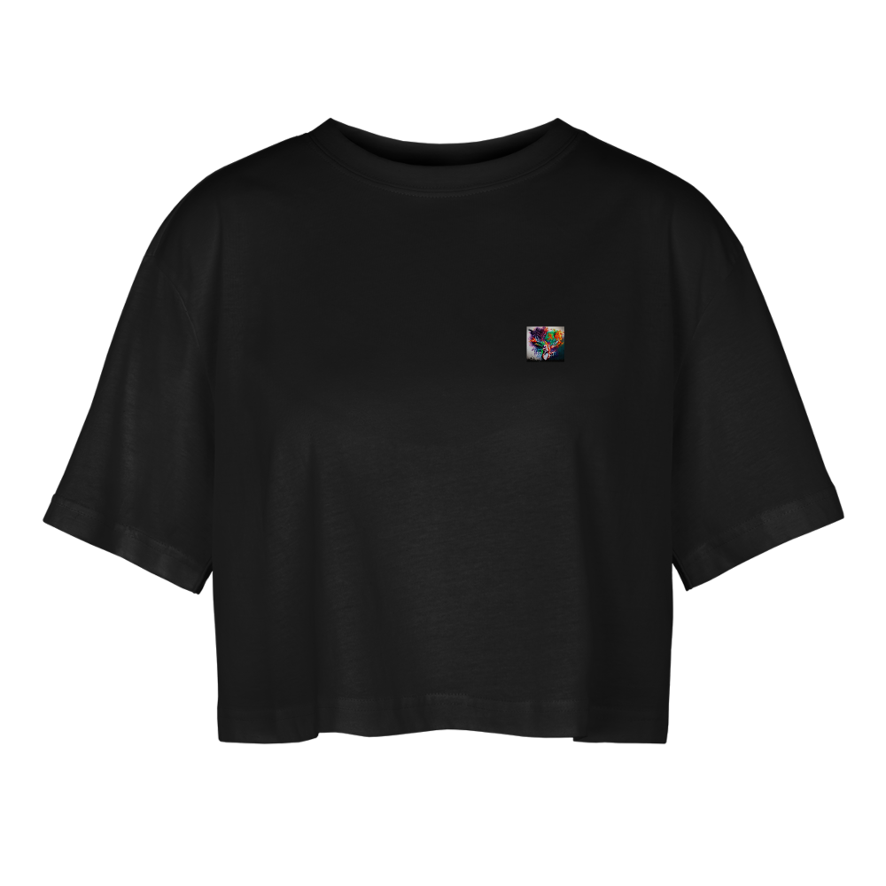 JR&LT TRADEMARKED- OVERSIZED CROP TOP - black