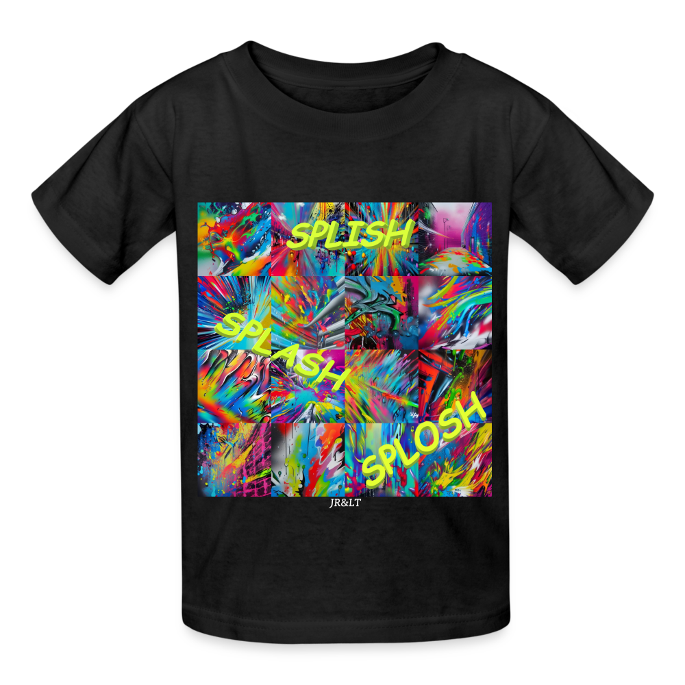 SPLISH SPLASH SPLOSH!! CHILDREN'S T-SHIRT - black