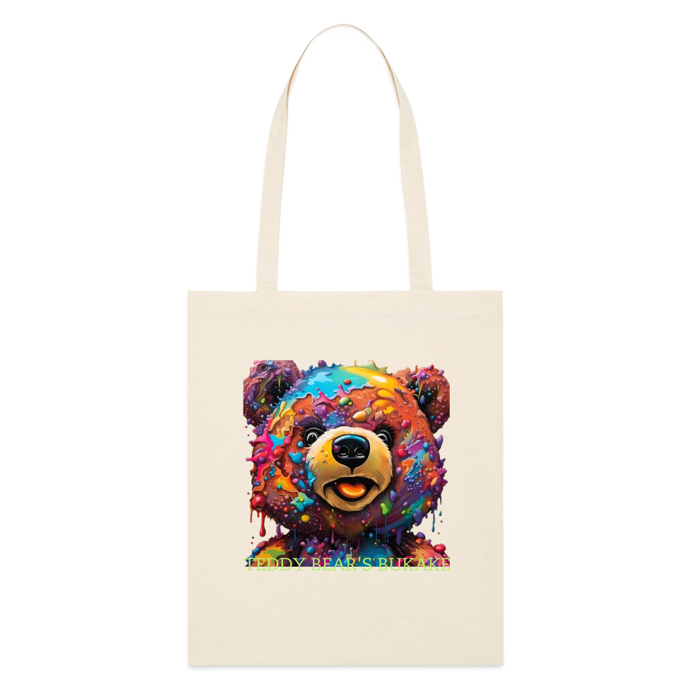 TEDDY BEAR'S BUKKAKE - ORGANIC TOTE BAG - natural raw