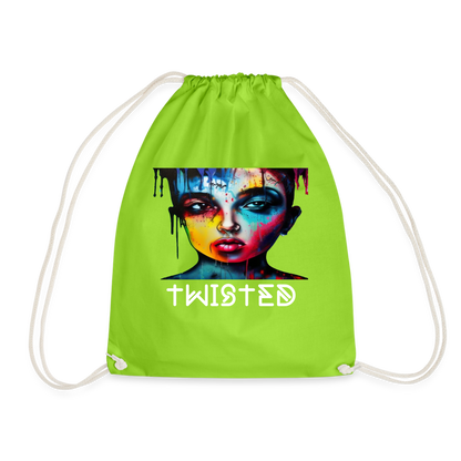 TWISTED!! DRAWSTRING BAG - neon green