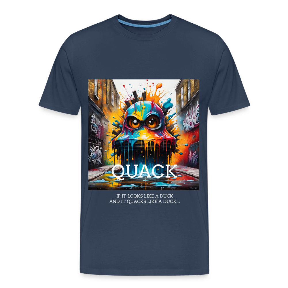 QUACK!! MEN'S PREMIUM T-SHIRT - navy