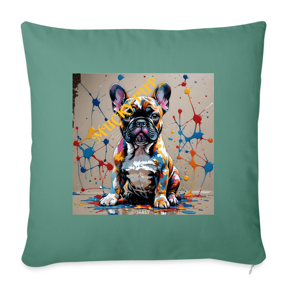 ROSIE-MUCKY PUP CUSHION WITH FILLING 45cm x 45cm - cypress green