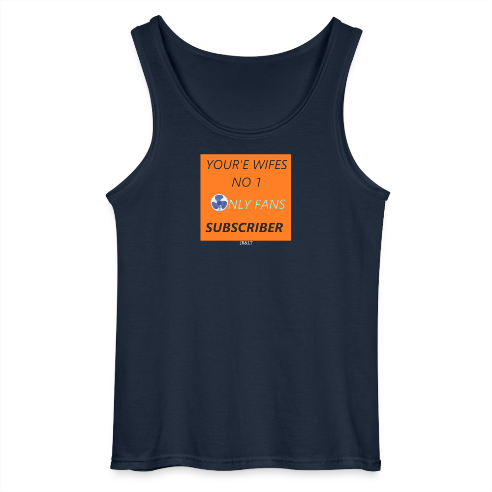 YOUR WIFE'S NO1 - MEN'S TANK TOP - navy