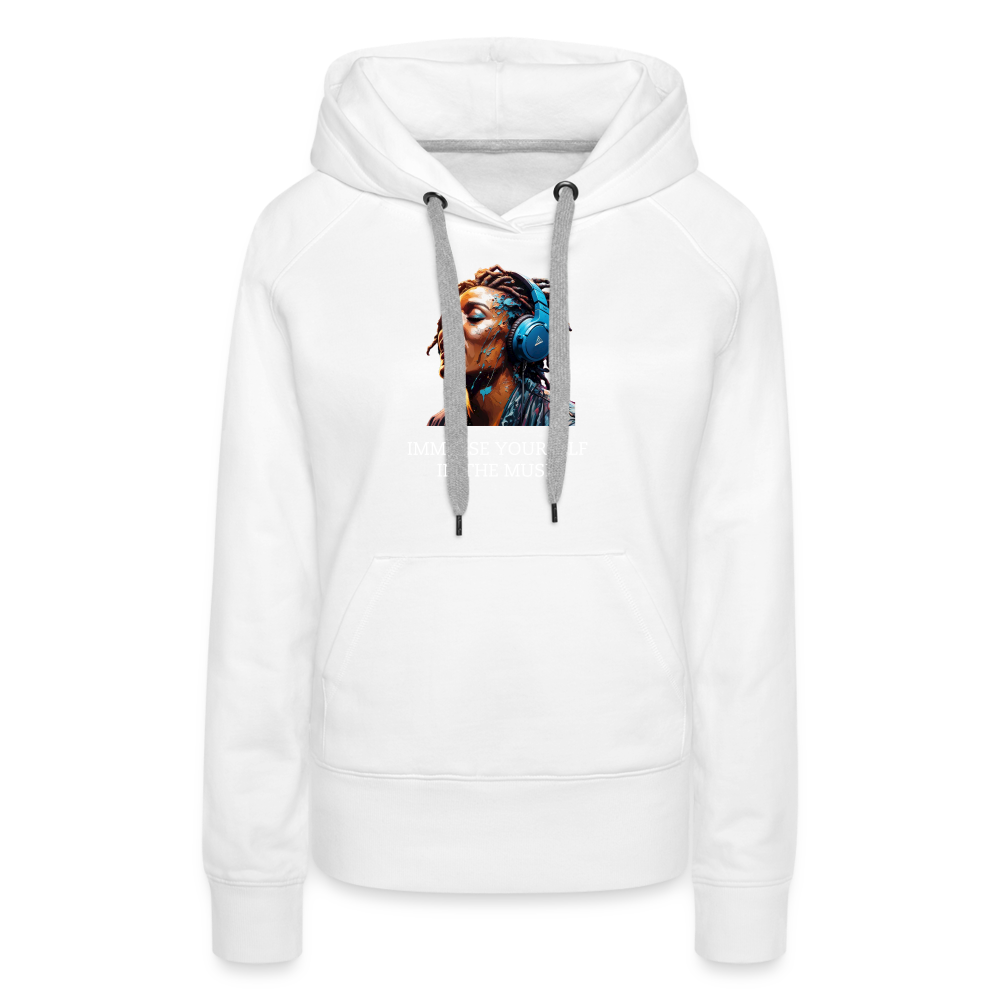 IMMERSE YOURSELF IN THE MUSIC!! WOMEN'S HOODIE - white