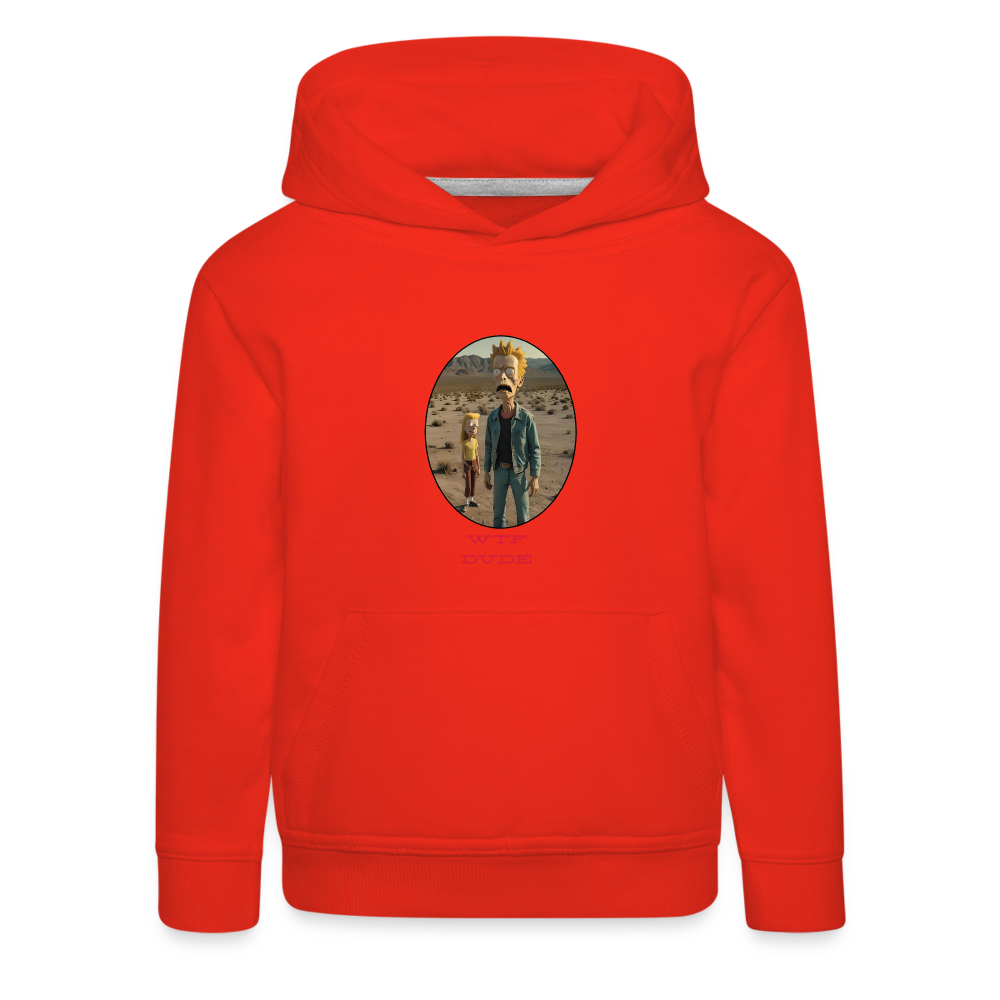 WTF  DUDE!! - CHILDREN'S PREMIUM HOODIE - red