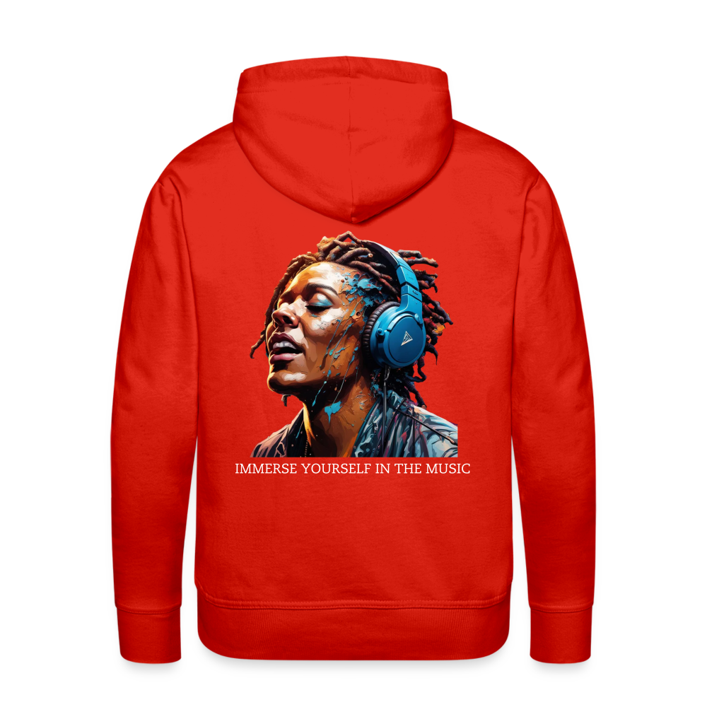 IMMERSE YOUR SELF IN THE MUSIC!! MEN'S HOODIE - red