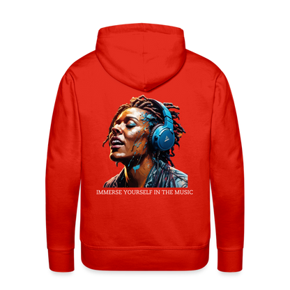 IMMERSE YOUR SELF IN THE MUSIC!! MEN'S HOODIE - red